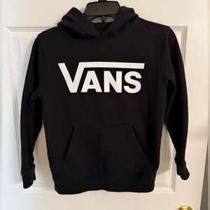 Vans Black Hoodie with White Logo Kids Small